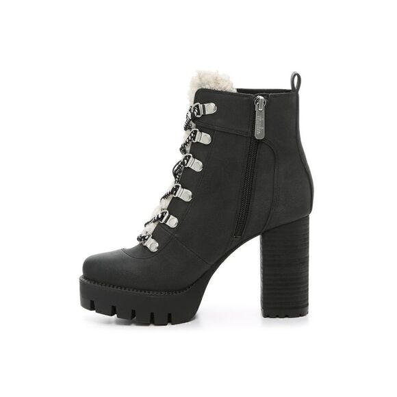 CHARLES BY CHARLES DAVID WEARY FAUX NUBUCK AND FAUX-FUR PLATFORM ANKLE B… - Picture 4 of 16